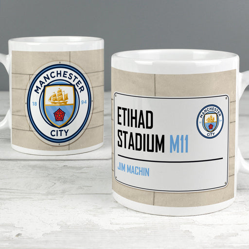 Personalised Manchester City FC Street Sign Mug