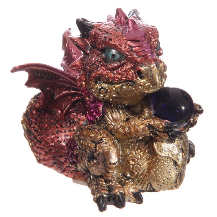 Cute Baby Dragon with Crystal Ball Figurine