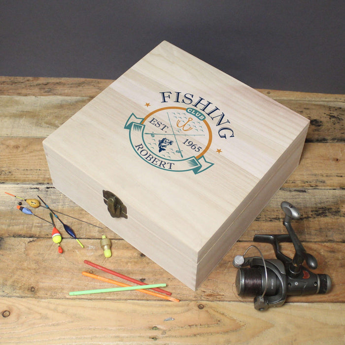 Personalised Fishing Club Storage Box - Myhappymoments.co.uk