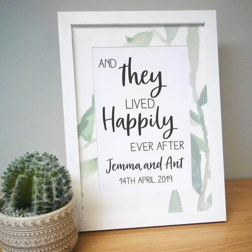 Personalised Happily Ever After A4 Framed Print