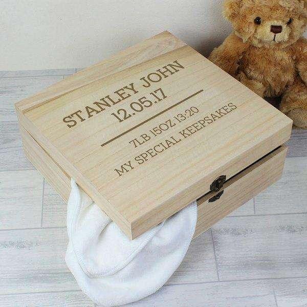 Engraved Any Message Large Wooden Keepsake Box