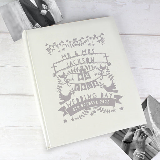 Personalised Grey Papercut Style Photo Album
