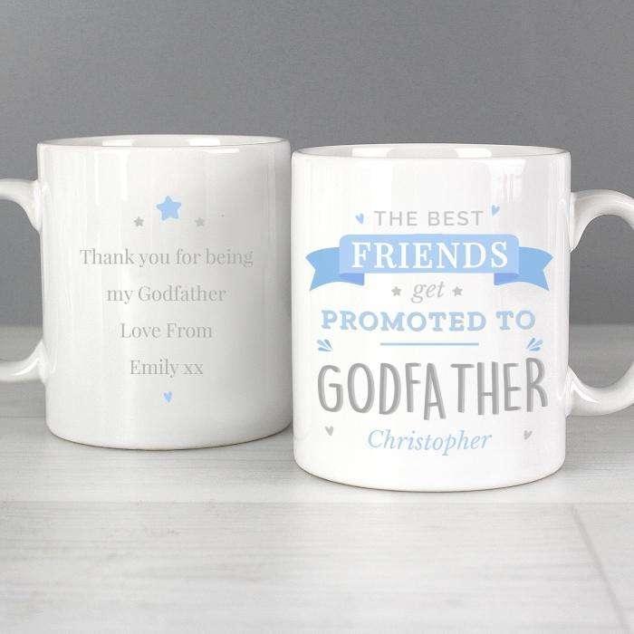 Personalised Blue Promoted to Mug - Myhappymoments.co.uk