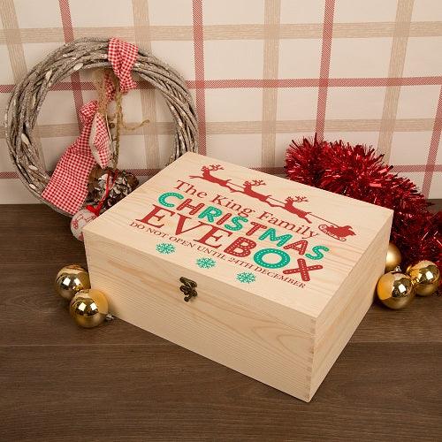 Personalised Family Christmas Eve Box Sleigh Design