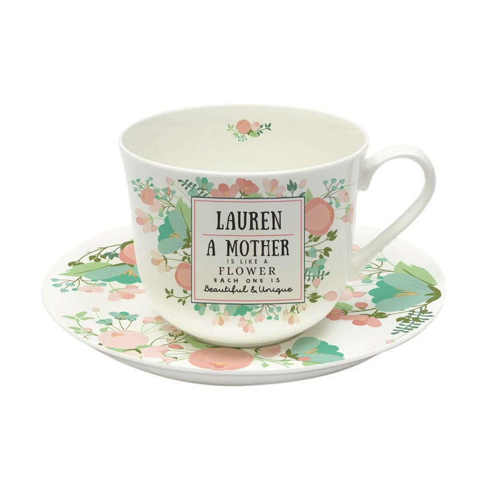 Personalised Beautiful & Unique Tea Cup and Saucer - Myhappymoments.co.uk