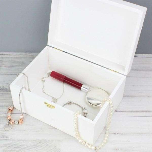 Personalised Unicorn White Wooden Keepsake Box - Myhappymoments.co.uk