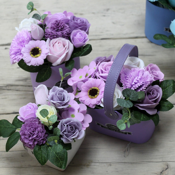 Soap Flower Bouquet Petite Gift Pot - Soft Lavender