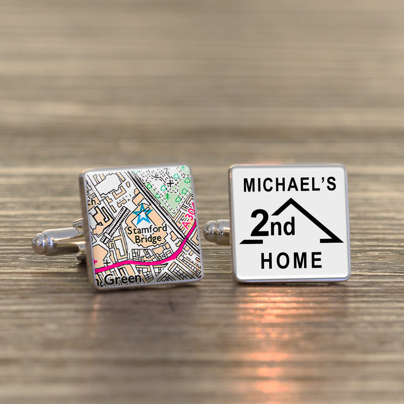 Football Club Stadium Map 2nd HOME Cufflinks