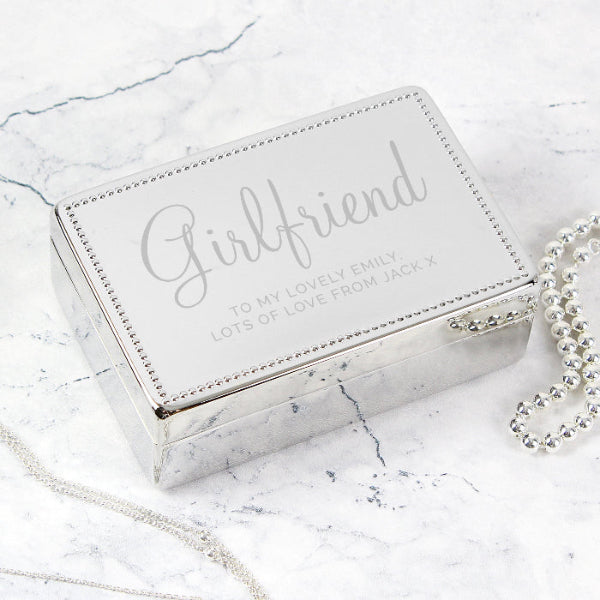 Personalised Rectangular Lined Jewellery Box