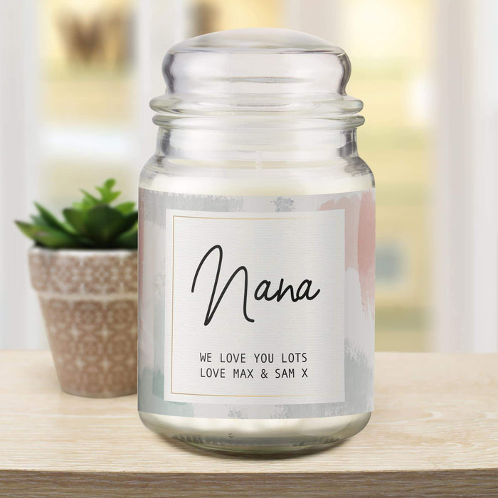 Personalised Pastel Abstract Candle Jar