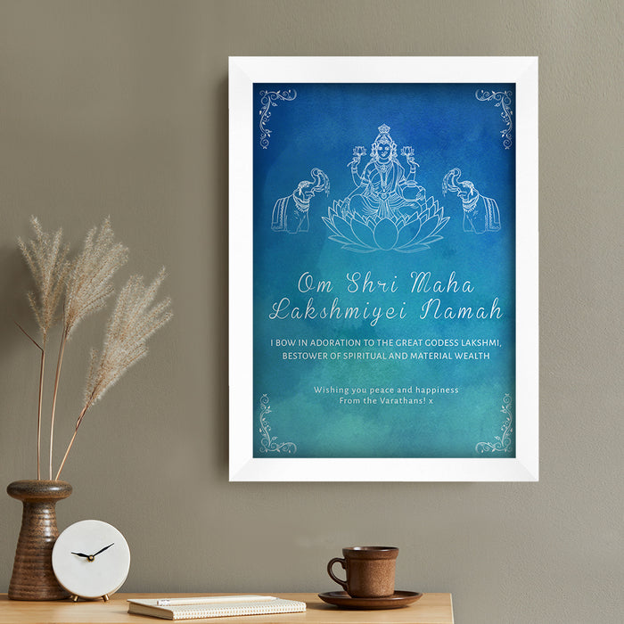 Personalised Diwali Lakshmi Framed Print