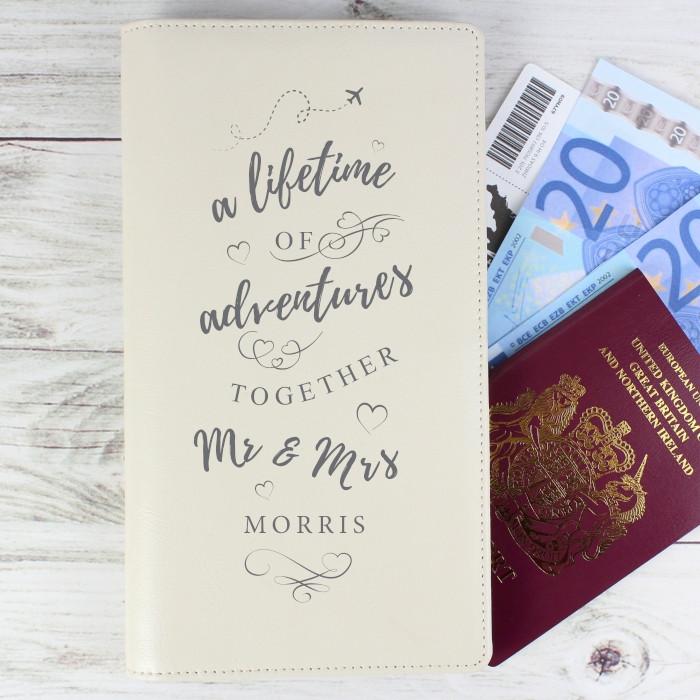 Personalised A Lifetime Of Adventures Together Mr & Mrs Travel Document Holder - Myhappymoments.co.uk