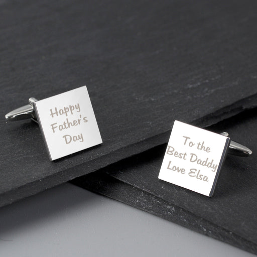 Personalised Square Cufflinks With Box - Myhappymoments.co.uk