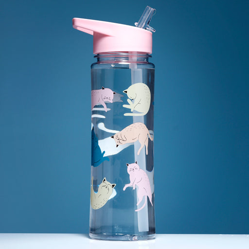 Shatterproof Plastic Reusable 550ml Water Bottle Flip Straw - Cat's Life