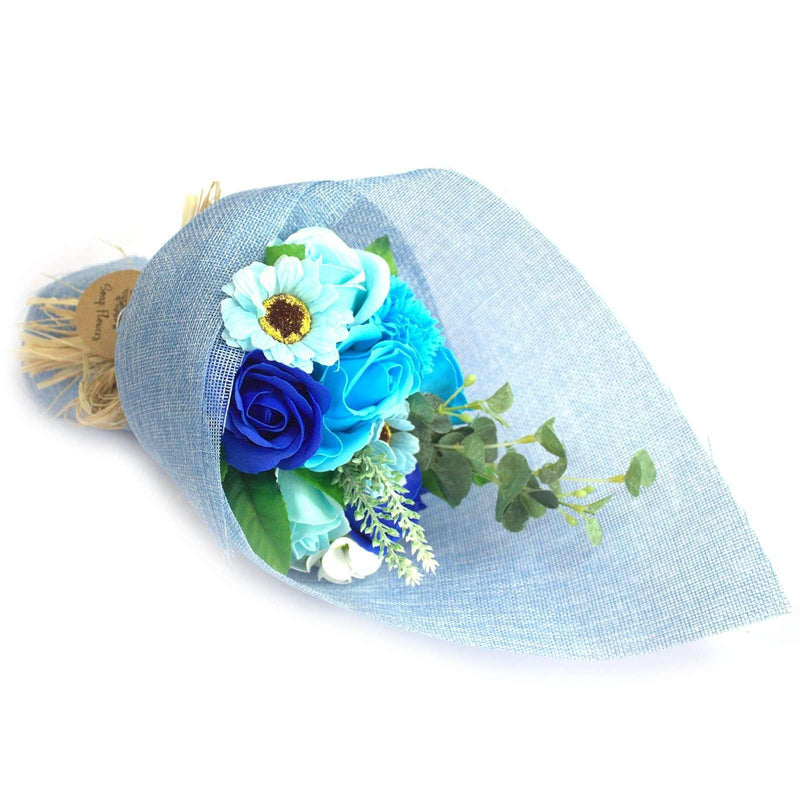 Standing Soap Flower Bouquet - Blue - Myhappymoments.co.uk