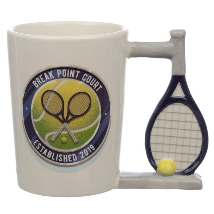 Tennis Shaped Handle Ceramic Mug