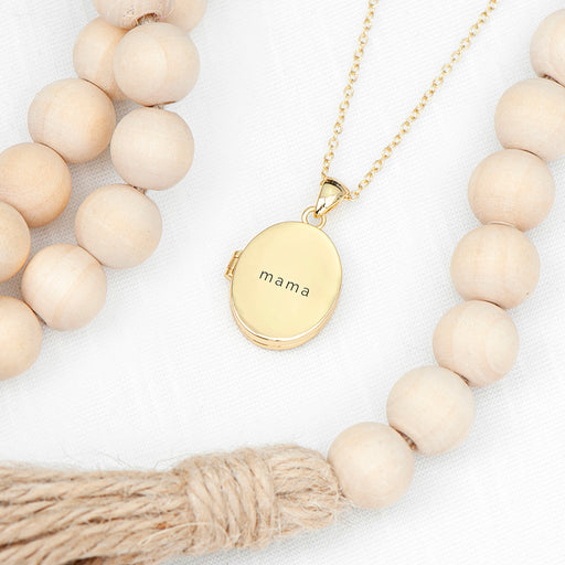 Personalised Oval Photo Locket Necklace - Gold Plated