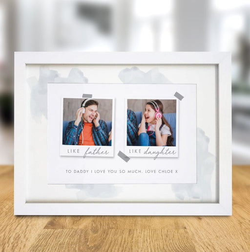 Personalised Like Father Like Daughter Polaroid A4 Framed Print