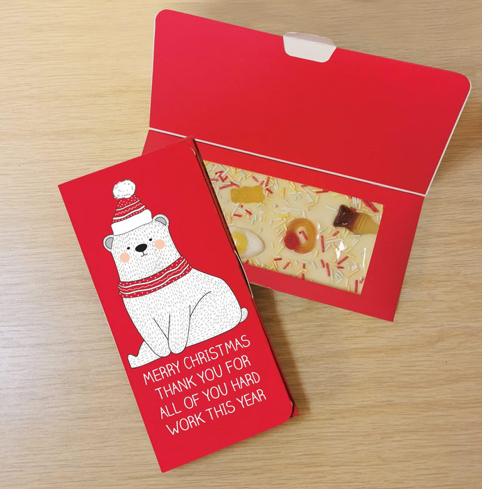 Personalised Polar Bear Letterbox White Chocolate Card