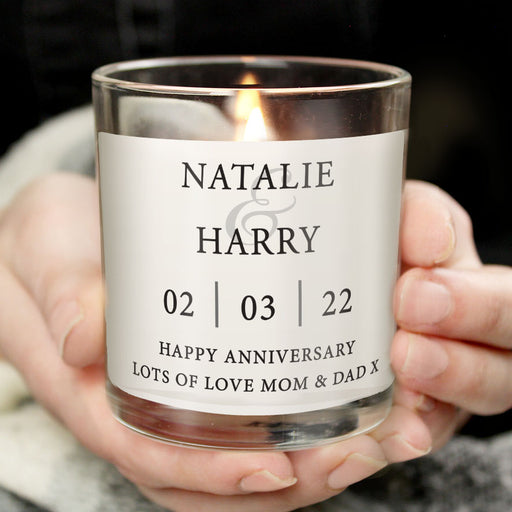 Personalised Couples Jar Candle