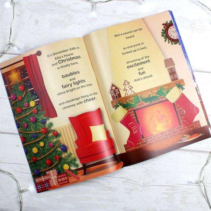 Personalised Girls It's Christmas Story Book Featuring Santa and his Elf Twinkles - Myhappymoments.co.uk