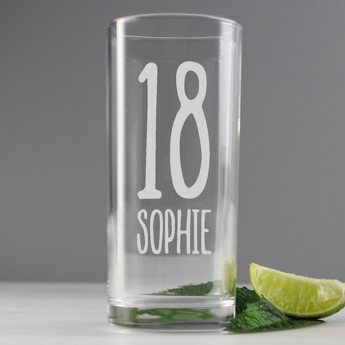 Personalised 18th Birthday Hi-Ball Glass