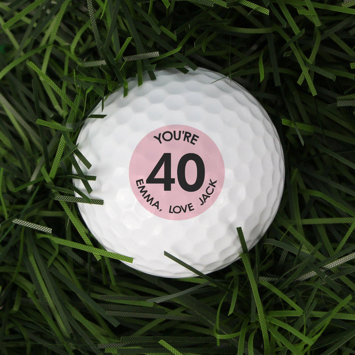 Personalised Pink Age Golf Ball