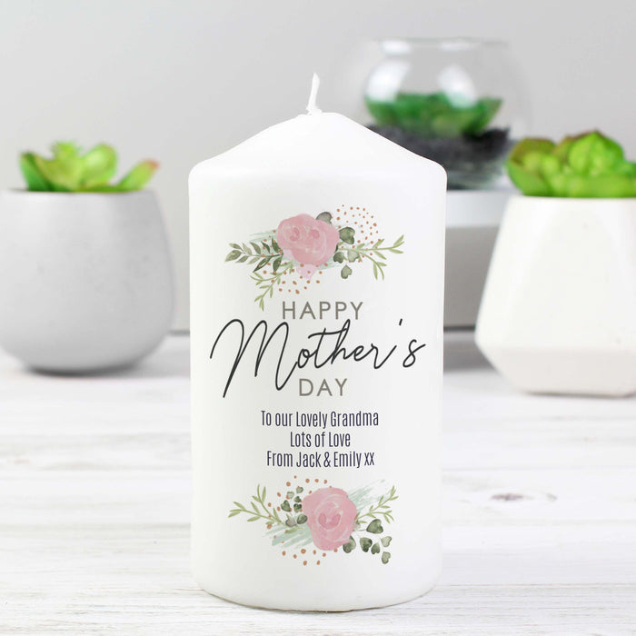 Personalised Abstract Rose Happy Mother’s Day Candle