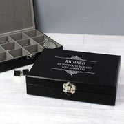 Personalised Large Cufflink Compartment Box - Myhappymoments.co.uk