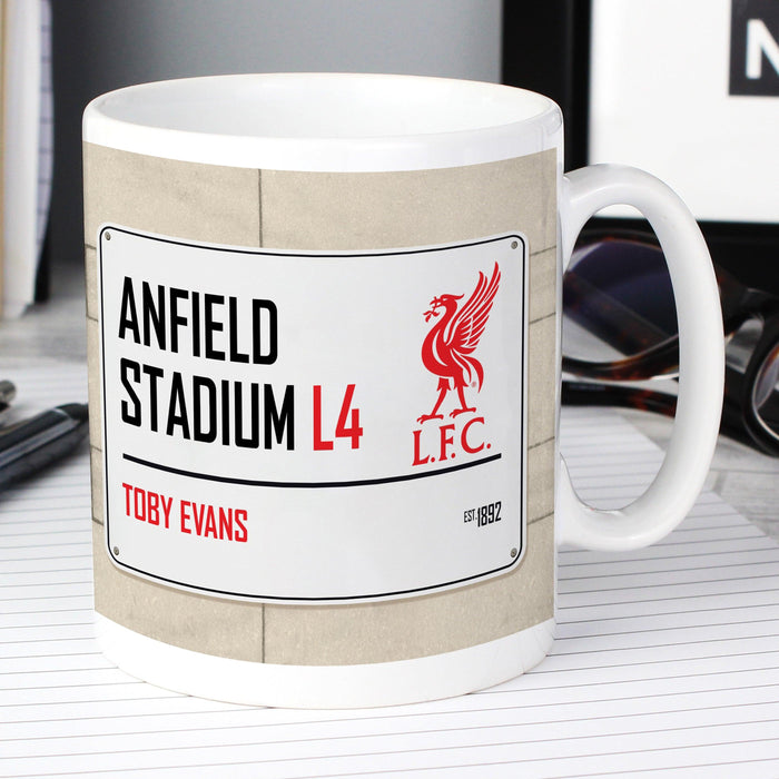 Personalised Liverpool FC Street Sign Mug