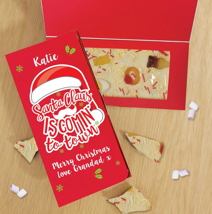 Personalised Santa Claus Letterbox White Chocolate Card