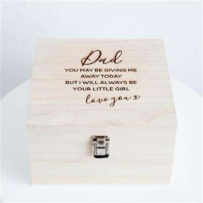 Father Of The Bride Wooden Keepsake Box - Myhappymoments.co.uk