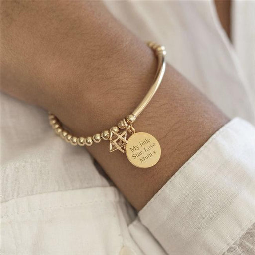 Personalised Cosmic Gold Stretch Bracelet With Personalised Gift Box - Myhappymoments.co.uk