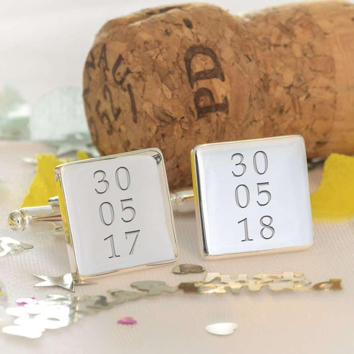 Personalised Special Date Engraved Cufflinks - Myhappymoments.co.uk