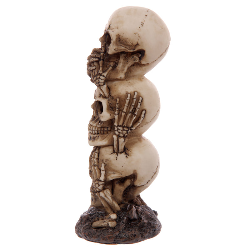 See No Evil Hear No Evil Speak No Evil Skull Totem Pole Ornament - Myhappymoments.co.uk