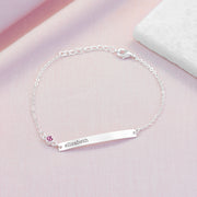 Personalised Silver Birthstone Swarovski Crystal Bracelet