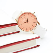 Engraved Ladies Architect Coral Watch With White Strap