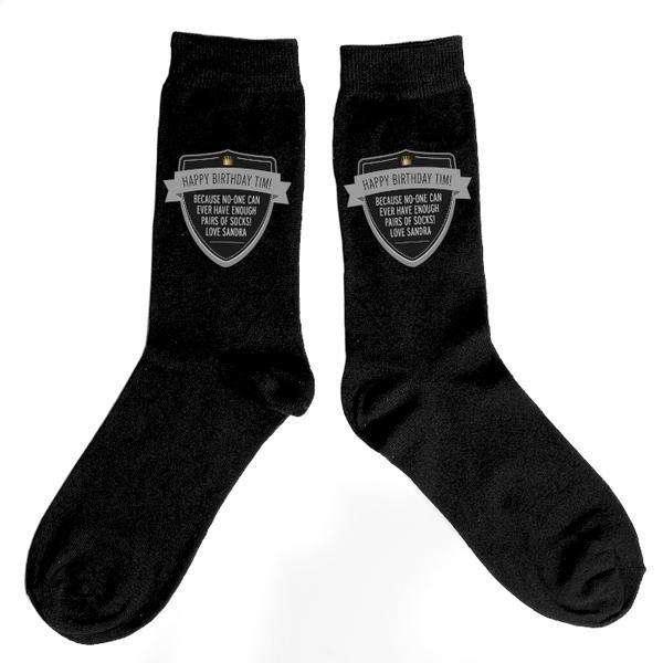 Personalised Classic Shield Men's Socks - Myhappymoments.co.uk