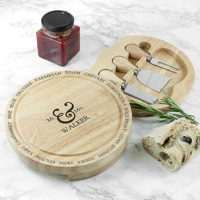 Personalised Connoisseur Couples Cheese Board Set - Myhappymoments.co.uk