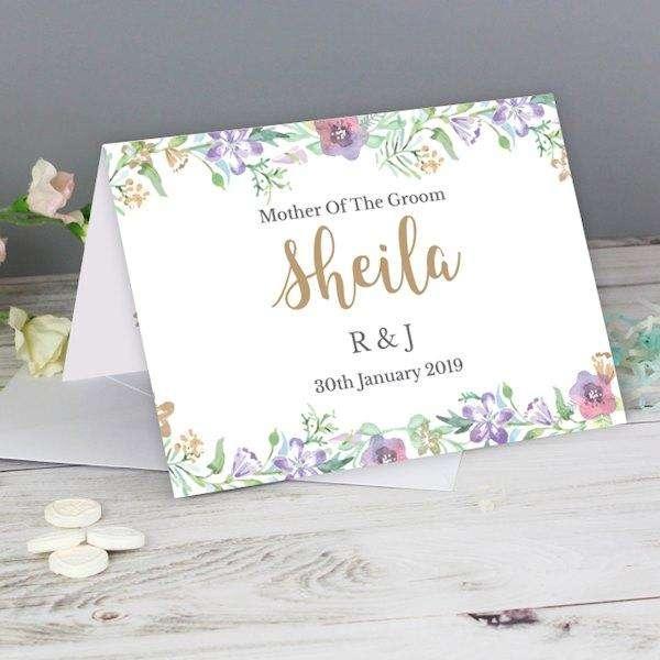 Personalised Gold Floral Watercolour Card - Myhappymoments.co.uk