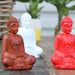 Set Of 6 Matt Mini Buddha Figures (Assorted Colours)