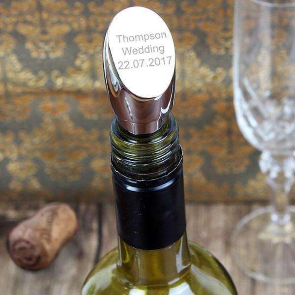 Engraved Silver Plated Wine Bottle Stopper