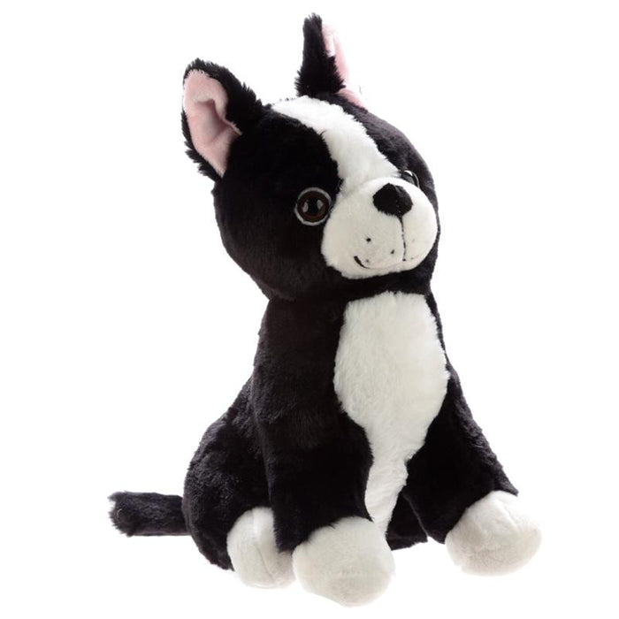 Plush Black and White Dog Door Stop
