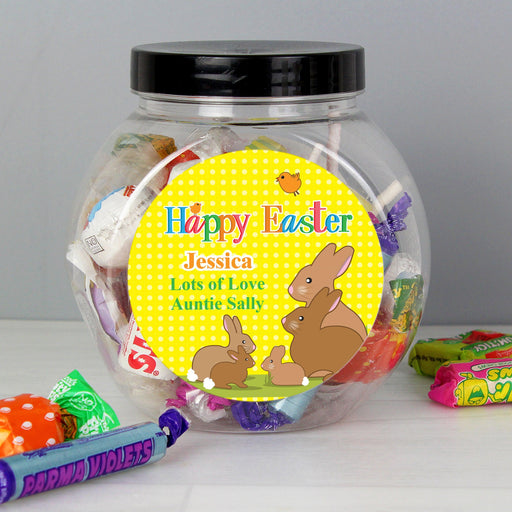Personalised Easter Bunny Sweet Jar - Myhappymoments.co.uk