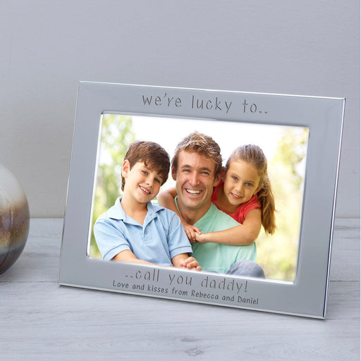 Personalised We’re Lucky To Call You Daddy Silver Photo Frame