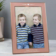Personalised Rose Gold Heart Photo Frame 4x6 - Myhappymoments.co.uk