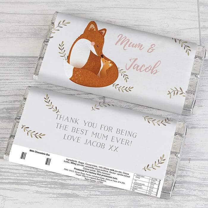 Personalised Mummy and Me Fox Chocolate Bar - Myhappymoments.co.uk