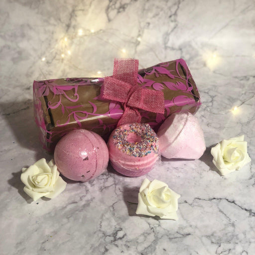 Mixed Gift Pack- Donut & Gemstone Pink Bathbomb Set