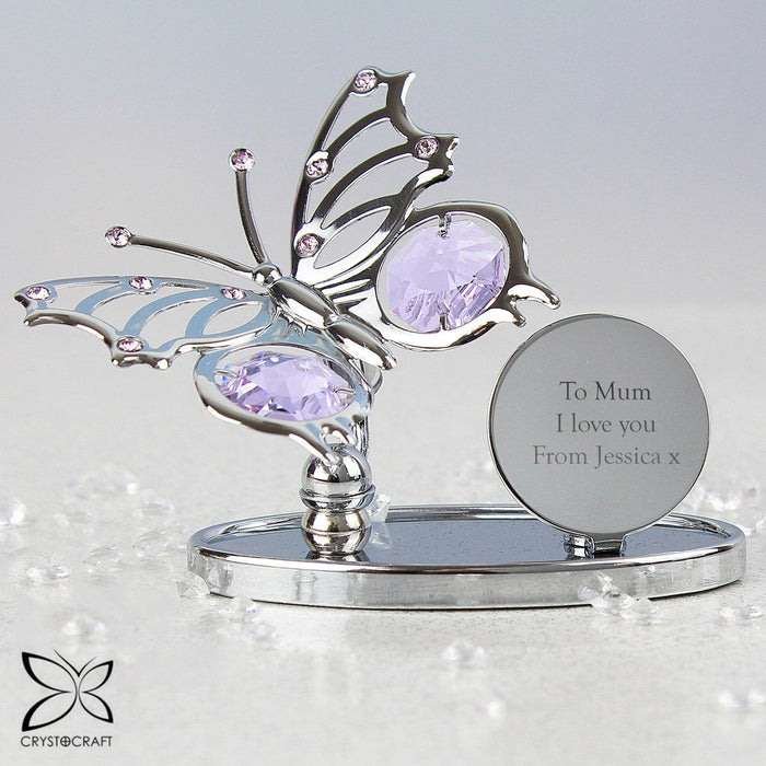 Personalised Crystocraft Butterfly Ornament - Myhappymoments.co.uk