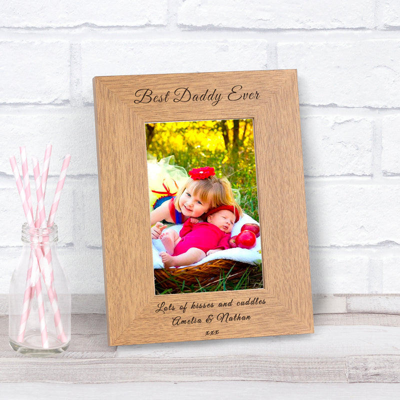 Personalised Best Daddy Ever Photo Frame 6x4 - Myhappymoments.co.uk